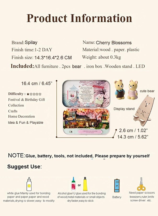 Dollhouse Miniature with Furniture,DIY Dollhouse Kit Mini Iron Box Theater,1:24 Scale Creative Room Best Birthday Gift for Adult Lover Girl Friend Birthday Gift (Q02)  - Image 4