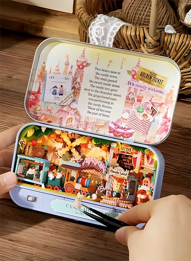 Dollhouse Miniature with Furniture,DIY Dollhouse Kit Mini Iron Box Theater,1:24 Scale Creative Room Best Birthday Gift for Adult Lover Girl Friend Birthday Gift (Q02)  - Image 5