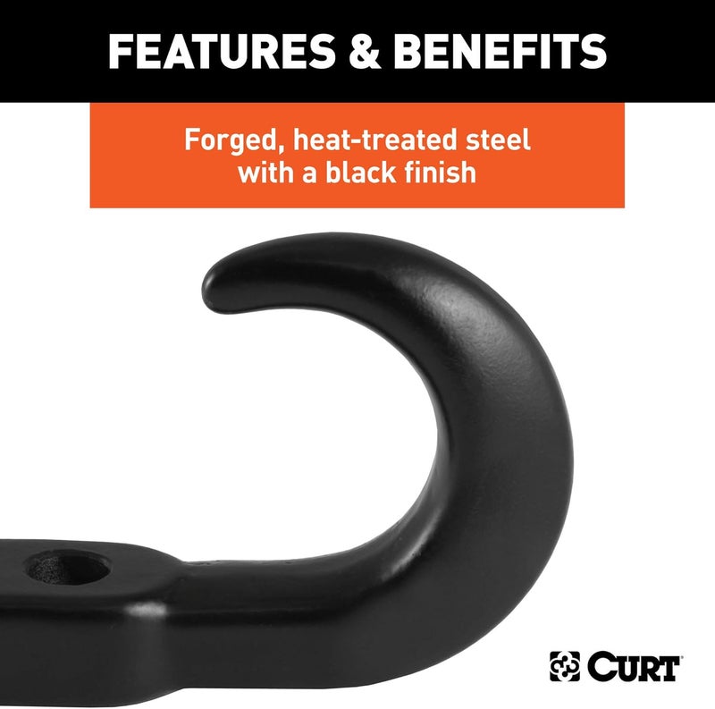 CURT Black Steel Tow Hook with 10,000 lbs Capacity - Image 4