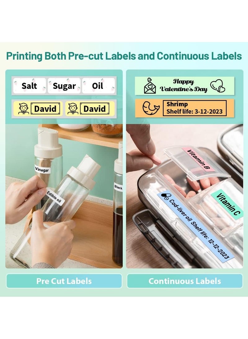 Labeller, Portable Bluetooth Mini Label Printer, Smartphone Handheld Thermal Sticker Small Sticker Multi-Template Font Icon Inkless for Home Office - Image 2