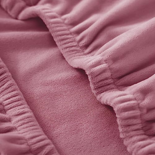HOKIPO 200 GSM Premium Velvet Series Chair Covers Set of 4, Pink (AR-4735-PNK*4) - Image 5