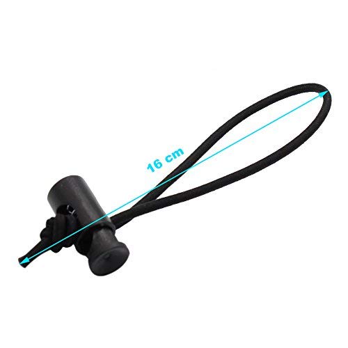 Foto&Tech Multipurpose Extra Thick Elastic Cable Tie And Organizer  Adjustable Cable Strap Toggle Tie  Reusable Tangle Tamer  Cable Management For Cord And Cable (16Cm  10 Bk+10 Or+10 Red) - Image 2