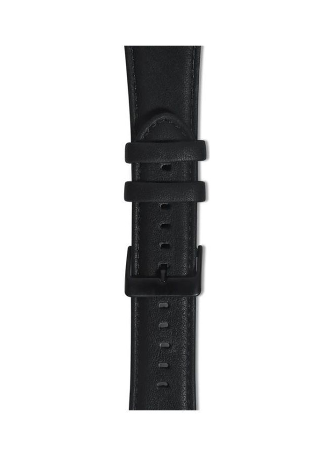 NIBEMINENT Oil Wax Genuine Strap Watchband For Apple Watch Series 7 41mm/6 & SE 5 4 40mm/3 2 1 38mm Black - Image 2