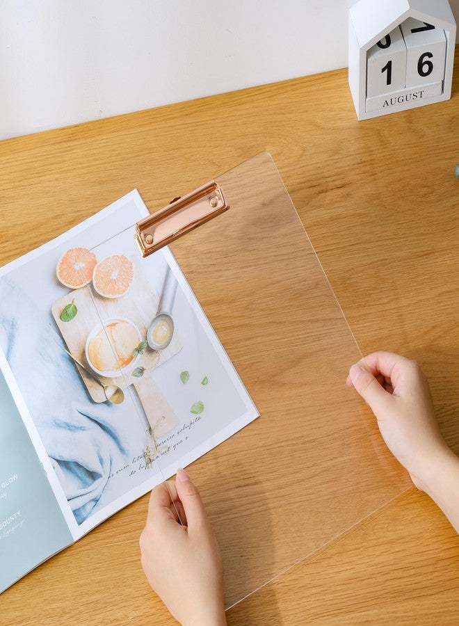 JIARI 2 Pack Clear Acrylic Office Clipboard A4 Letter Size 8.6" x 12.2" (Rose Gold) - Image 3