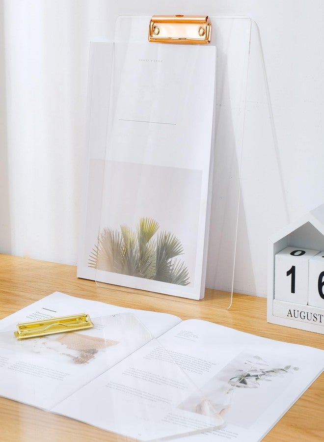 JIARI 2 Pack Clear Acrylic Office Clipboard A4 Letter Size 8.6" x 12.2" (Rose Gold) - Image 5