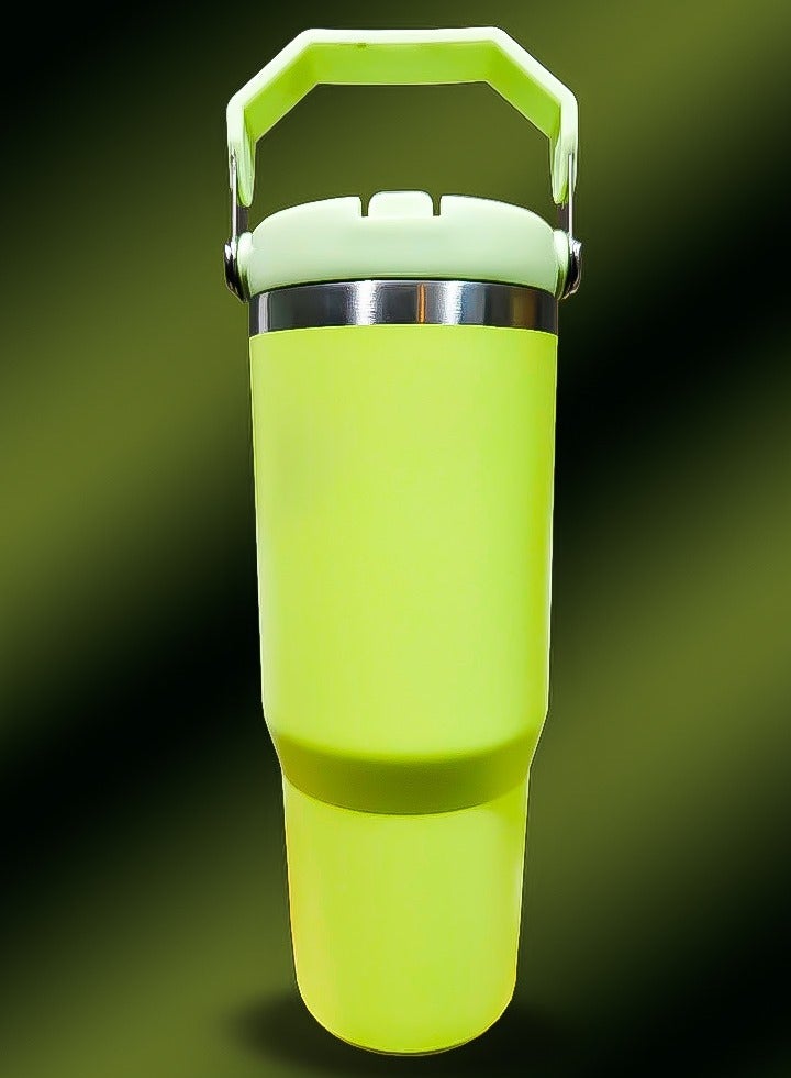 ستانلي Stanley 30oz Tumbler Stainless Steel Travel Mug with Reusable Straw BPA Free Eco Friendly and Dishwasher Safe Leakproof FlowState Lid Double Wall Insulation Keeps Drinks Hot for 16 Hours and Cold for 24 Hours Slim Base Fits Most Car Cup Holders Rugged Ergonomic Handle Ideal for Travel Work and Outdoor Activities  - Image 4