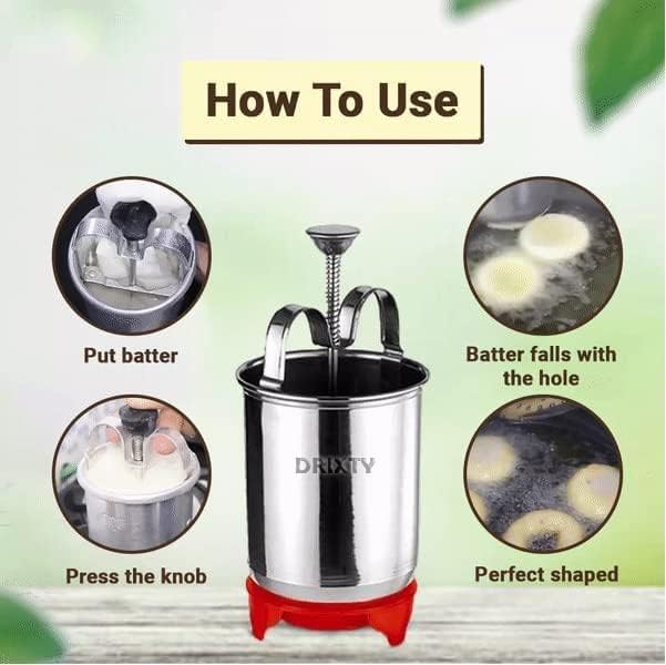 BBD kitchen shop Perfectly Shaped and Crispy Mendu Vada Maker The Ultimate Medu Vada Maker Machine Medu Vada and Donut Maker Stainless Steel for Homemade Stainless Steel 1000 watts - Image 4