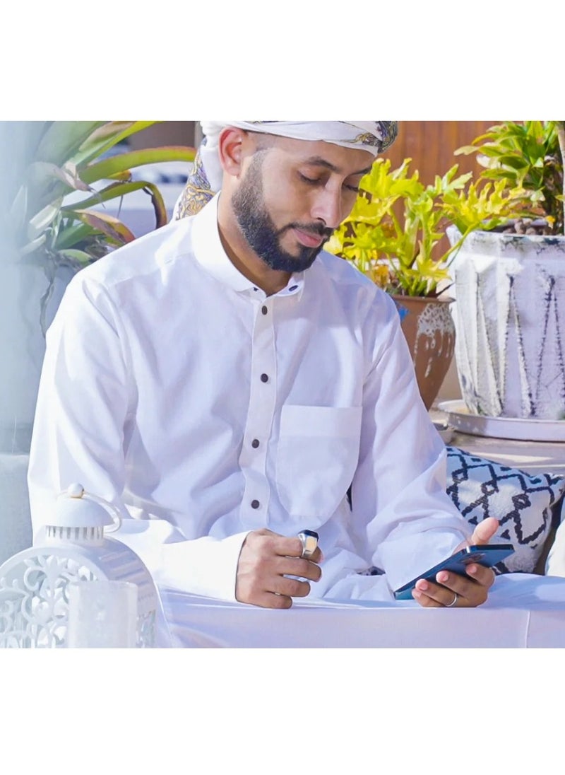 إيكيبلا - خاتم تسبيح ذكر ذكي من iQIBLA، تذكير بإشعارات أوقات الصلاة اليومية للمسلمين 5 مع شاشة OLED، عداد تسبيح يرتبط بتطبيق iQibla، مقاوم للماء، مقاس 22 مم - أسود/رمادي - Image 1