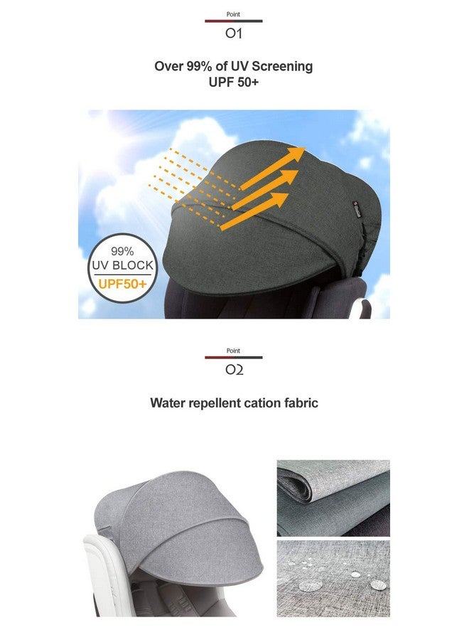Manito Sun Shade Extender/Auxiliary Canopy for Car Seat (Black) - Image 2