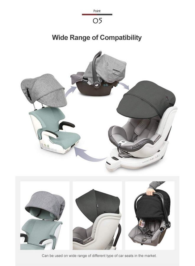 Manito Sun Shade Extender/Auxiliary Canopy for Car Seat (Black) - Image 4