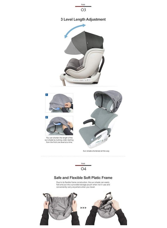Manito Sun Shade Extender/Auxiliary Canopy for Car Seat (Black) - Image 3