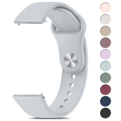 Tobfit أشرطة Tobfit لساعات Amazfit Bip/Bip 3/Bip 3 Pro/Bip/Bip U/Bip U Pro، شريط سيليكون قابل للتنفس بديل بعرض 20 مم لساعات Amazfit GTR 42mm/ GTS 2 Mini/2/2e/3/4/4 Mini - رمادي - Image 1