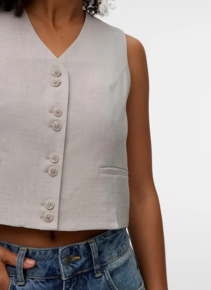 Vero Moda  VMCASSIDY Sleeveless Slit Waistcoat for Women | Best Price UAE