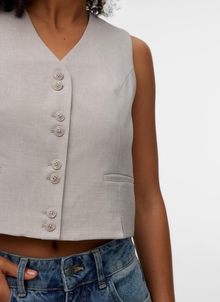 VERO MODA VMCASSIDY Sleeveless Slit Waistcoat - Image 3