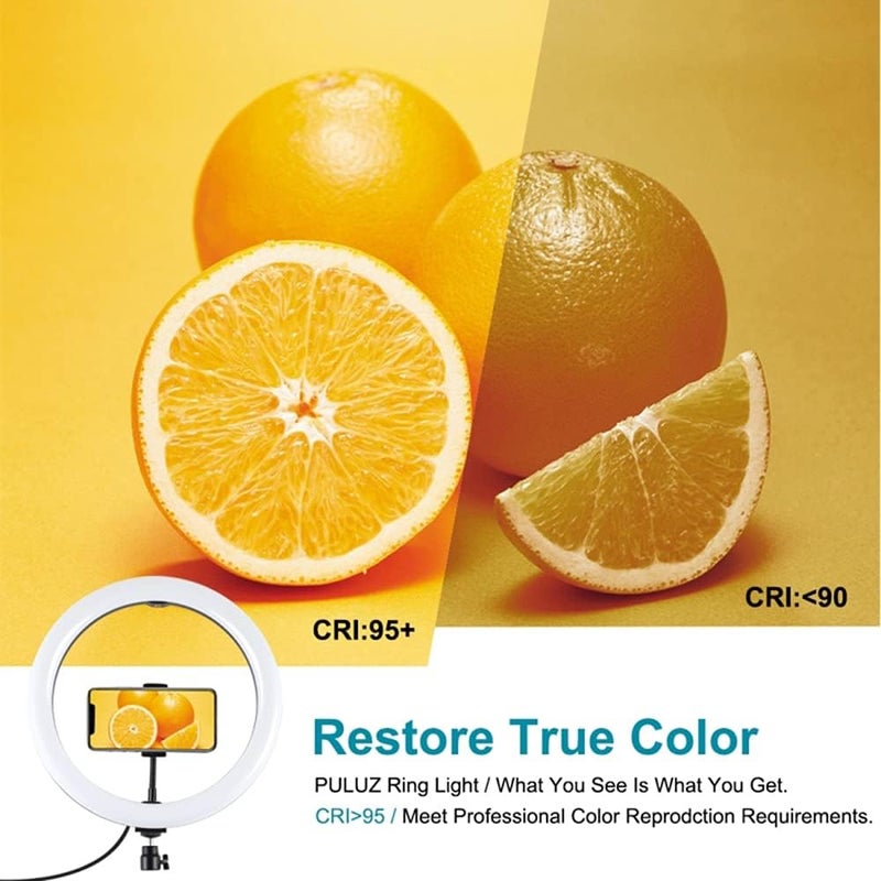 جوليرك ضوء تصوير LED قابل للتعتيم من هونورال مع حامل ثلاثي وحامل هاتف محمول (11.8 بوصة) - Image 4