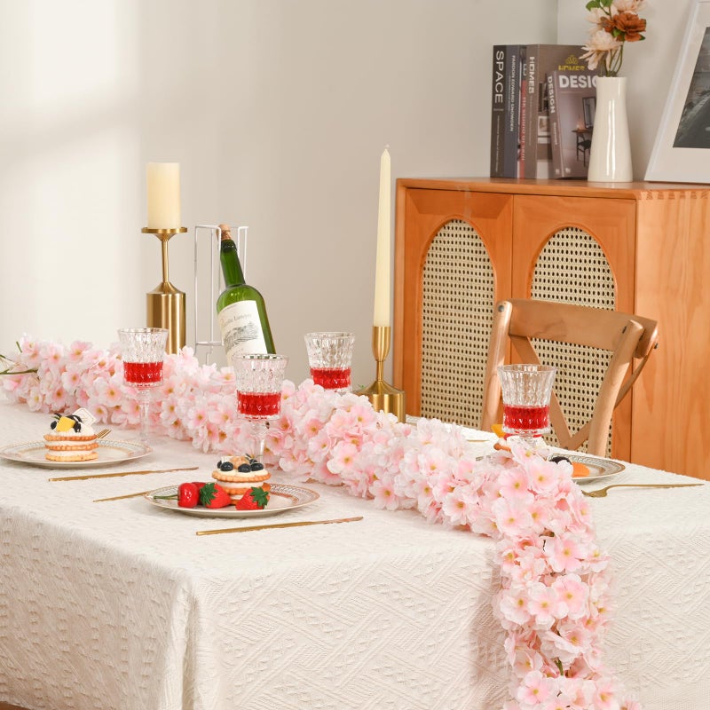 Sunm Boutique Cherry Blossom Garland 8-Pack 47.2 Ft Cherry Blossom Hanging Vine Silk Sakura Vines Garland for Wedding Party Decor  Pink - Image 2