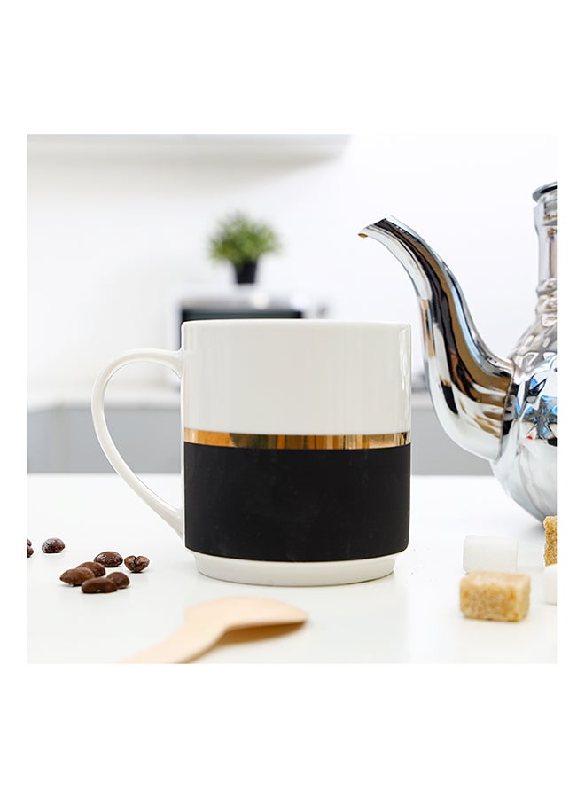 Royalford Bone China Mug Black/White/Gold 12ounce - Image 4