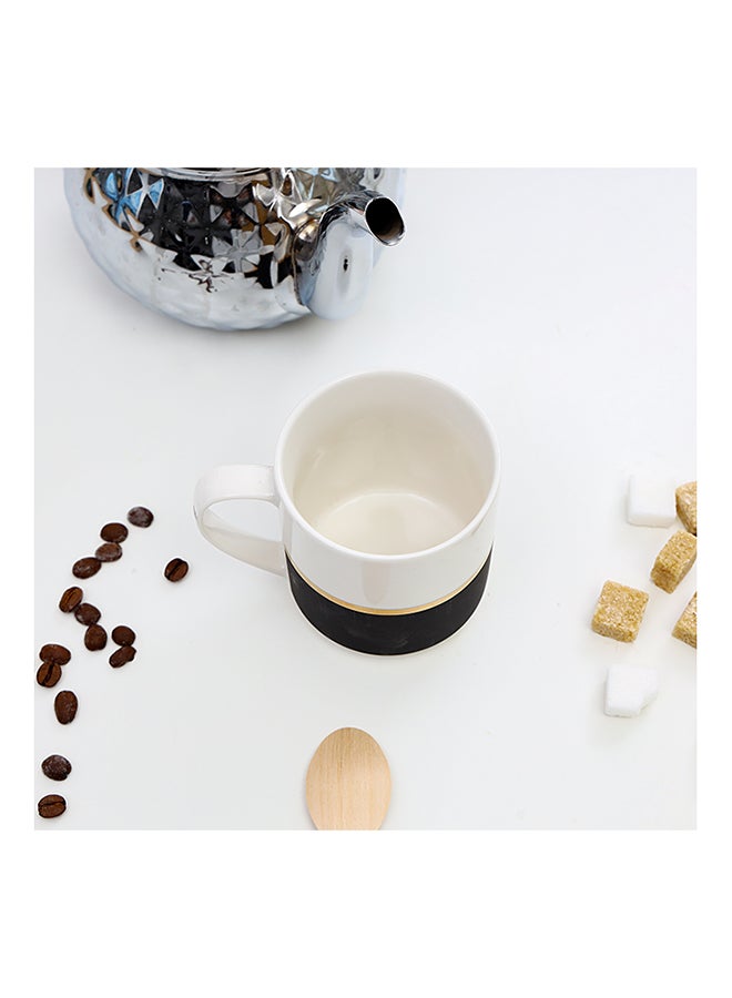Royalford Bone China Mug Black/White/Gold 12ounce - Image 5