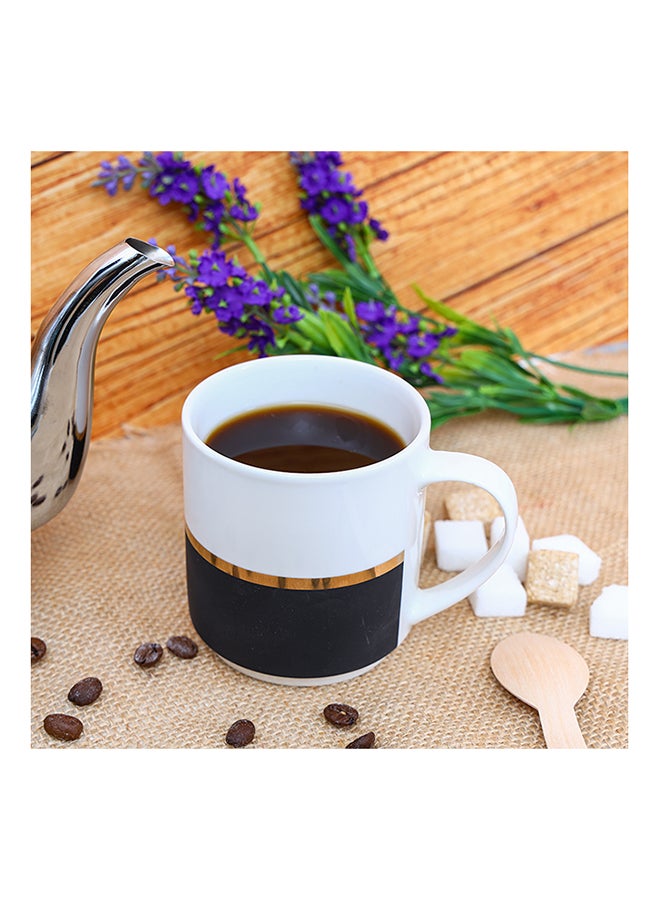 Royalford Bone China Mug Black/White/Gold 12ounce - Image 3