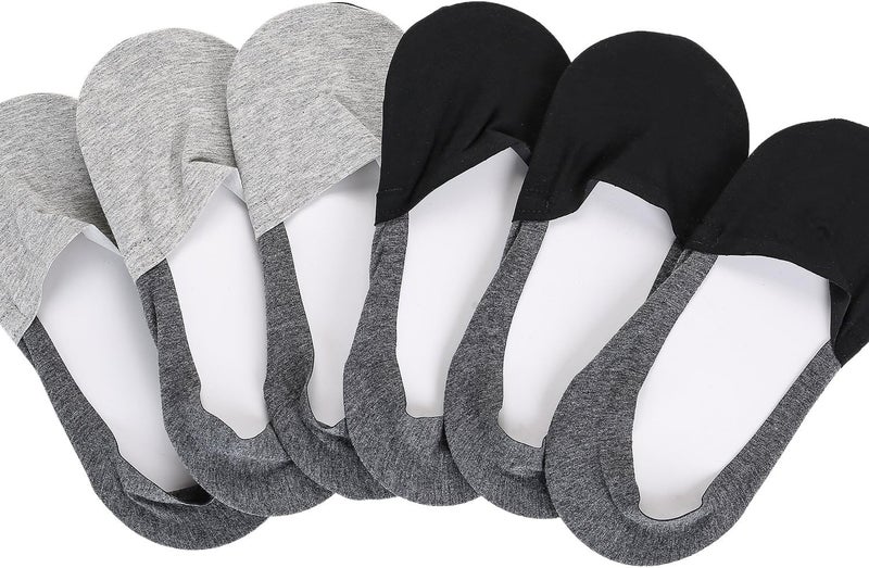 JOULLI Mens No Show Socks Non-Slip Grips Casual Low Cut Boat Sock 6 Pack - Image 5