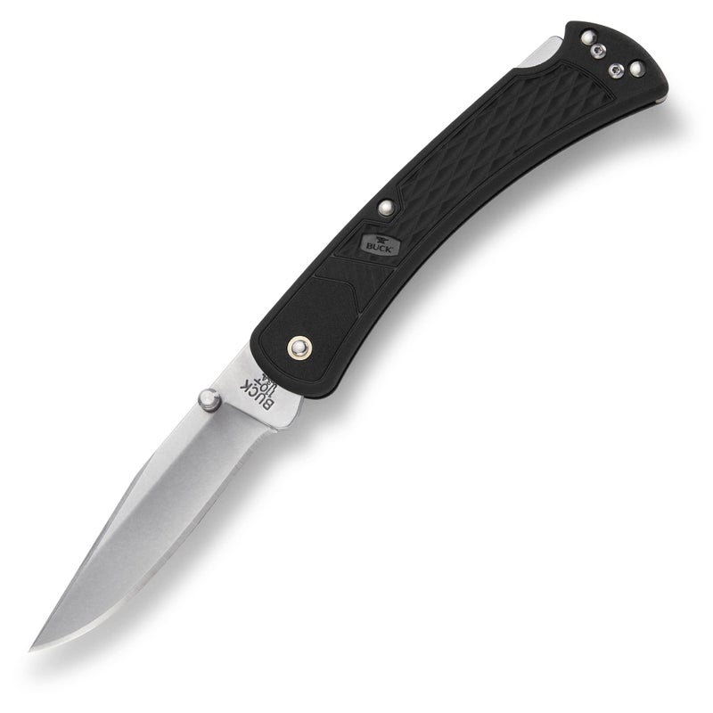 Buck Knives 110 Slim Select Lockback Pocket Knife with Thumb Studs and Removable/Reversible Deep Carry Pocket Clip, 3-3/4" 420HC Blade - Image 1