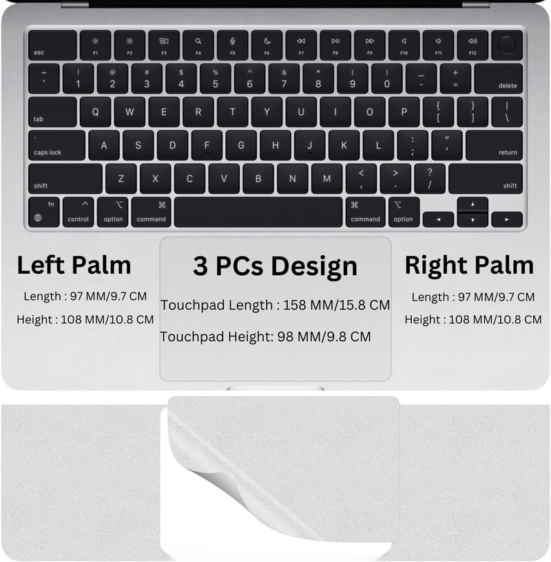 Saco مجموعة غطاء واقي لراحة اليد [3 قطع]، حماية من الخدوش والتآكل متوافقة مع ماك بوك برو 16 بوصة 2024-2021 M4 M3 M2 M1 برو/ماكس A3186 A3403 A2991 A2780 A2485 - أسود - Image 2
