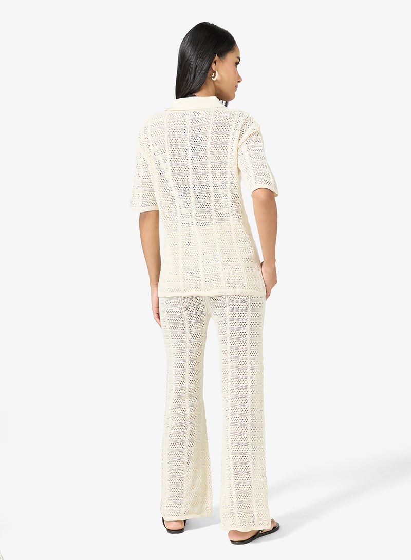 جينجر طقم كنزة وبنطلون محبوك بأزرار - Image 2