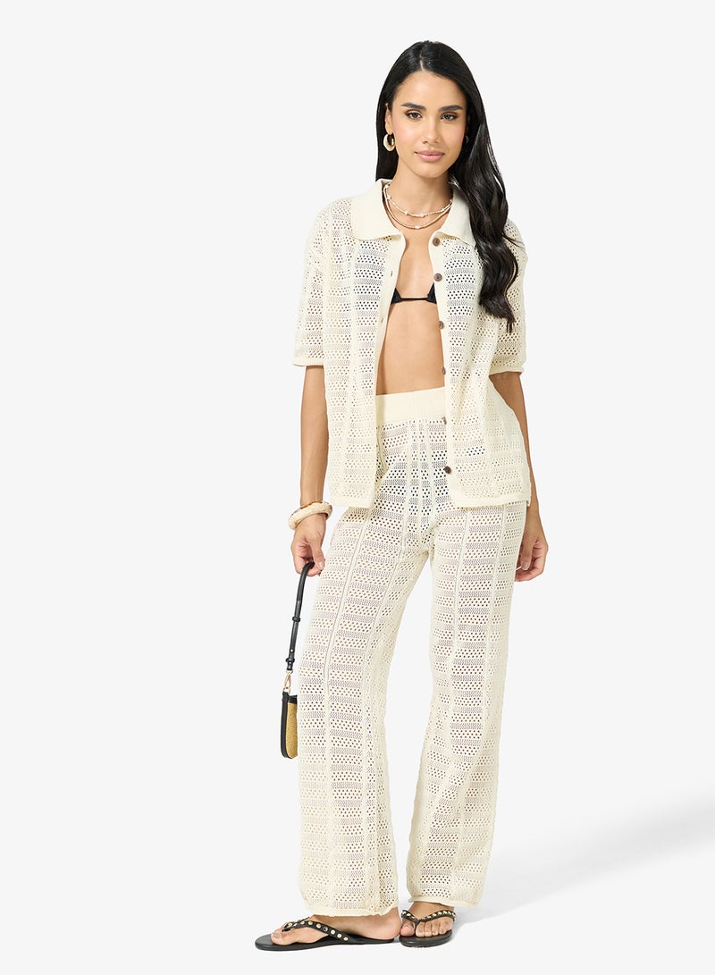 جينجر طقم كنزة وبنطلون محبوك بأزرار - Image 5