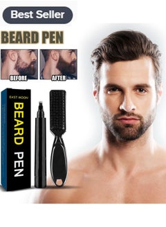 East Moon Beard Pencil Filler for Men, Long Lasting Beard Filling Pen Kit with Brush and Beard Styling Comb Tool Creates Natural Looking Beard, Moustache and Eyebrows  - Image 1