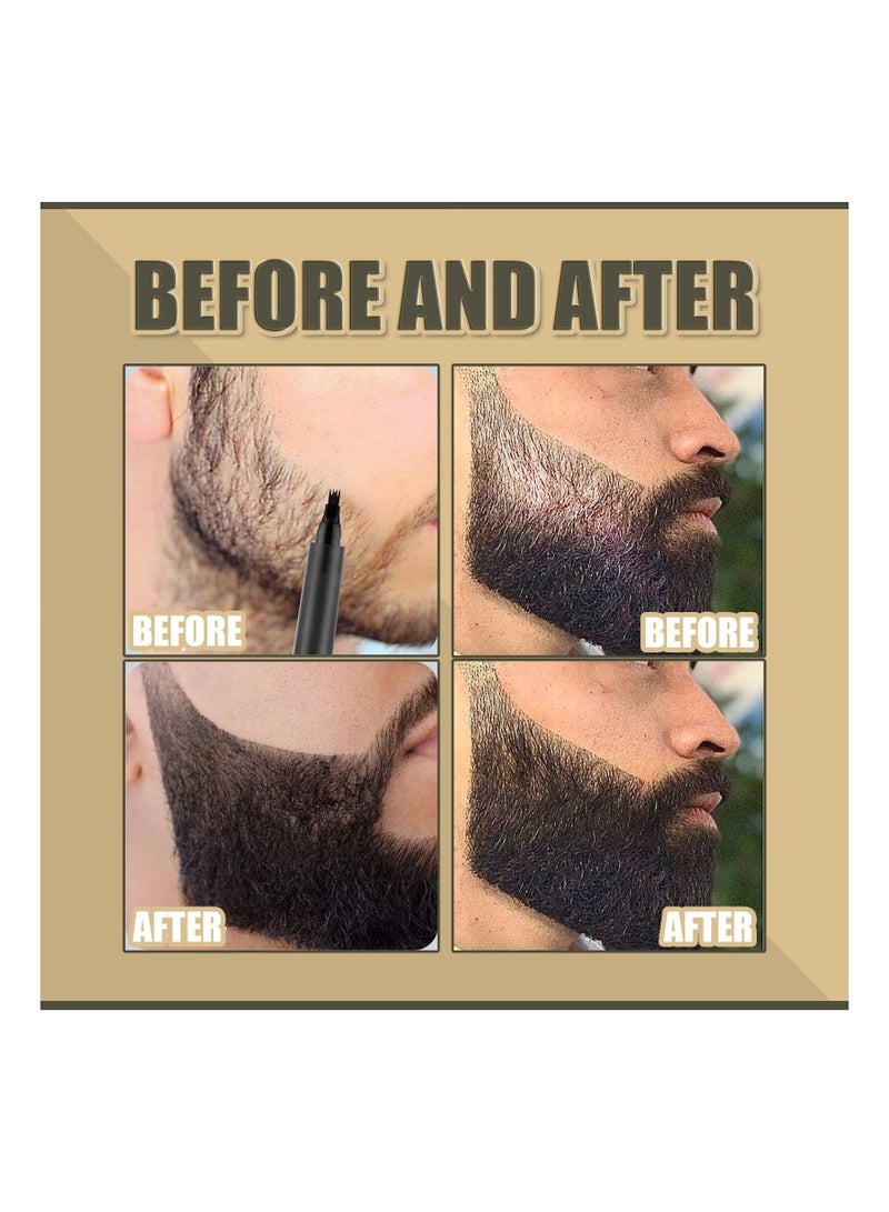 East Moon - Beard Pencil Filler for Men, Long Lasting Beard Filling Pen Kit with Brush and Beard Styling Comb Tool Creates Natural Looking Beard, Moustache and Eyebrows - Image 1