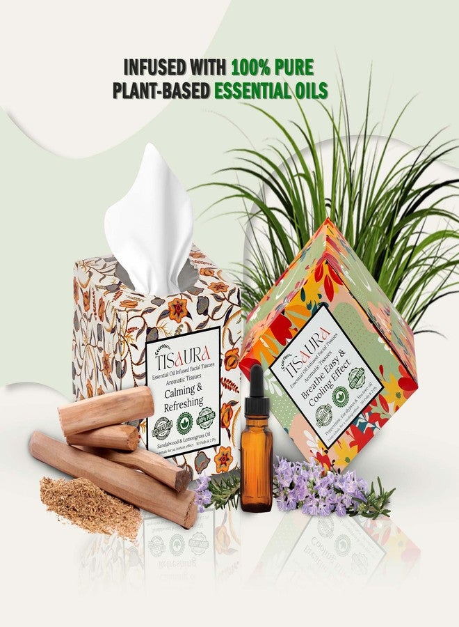 TISAURA Cold, Headache & Stress Relief Facial Tissues combo Pack, 50 Pulls (Pack of 4), 400 Sheets 2 ply, Infused with 100% Pure Plant Based Essential Oil | Plant Based Scented Tissues - Image 5