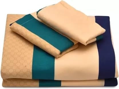 BLUEDOT BLUEDOT Premium Glace Cotton Elastic Fitted Bedsheets for Double Bed with 2 Pillow Covers 160 TC Supersoft WrinkleFree Bed Cover Size 72x786 inches  - Image 2