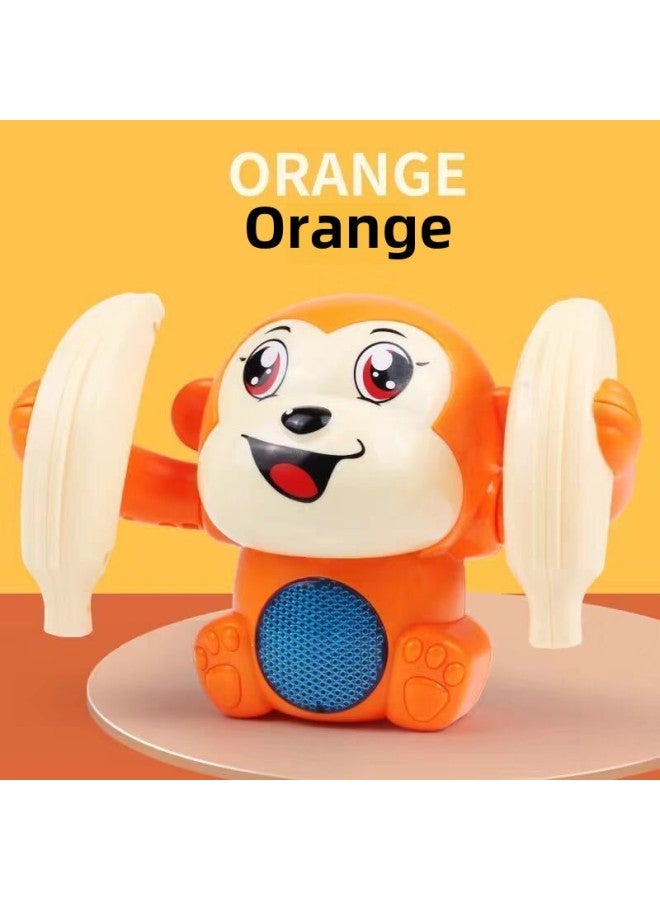 Baby Toy Baby 0-1 Soud Mots 3 Infants 6 Months Boys Girls Semi-Puzzle To Electric-Color:Turning Bucket Monkey (orange) - Image 1