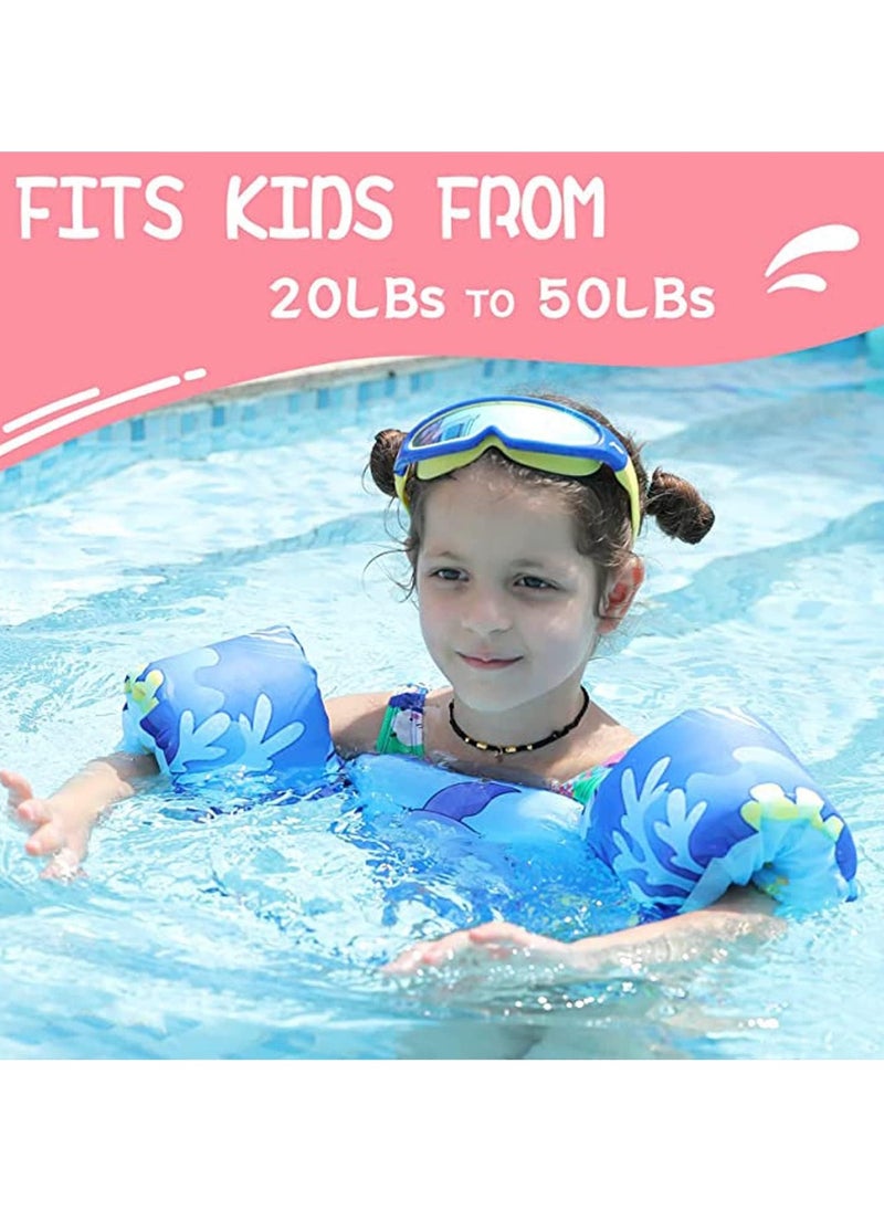 Mr. Penda Baby Pool Float Fit 30-55 Lbs, Kids Swimming Float with Arm Water Wings, Fun Ride-On Raft Pool Baby Beach Supplies for 2-6 Years Old Boy Girl (Blue Shark)  - Image 3