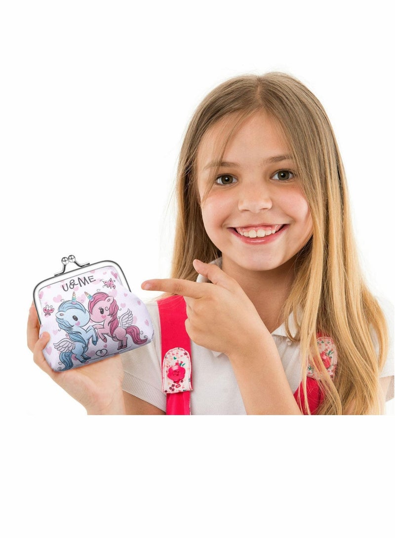 SOLARAE Unicorn Coin Girls Purses, 2 Pcs Faux Bags Portable Jewelry Pouch with Kiss-Lock Closure Rainbow Goodie Bag for Girls Kids Birthday Party Favors Kids Toys for Girls Kids 4-6 - Image 4