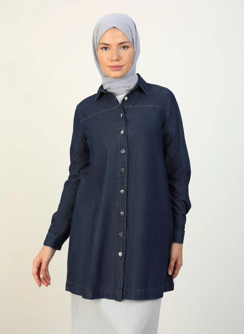 Refka by modanisa Dark Blue - Tunic - Refka