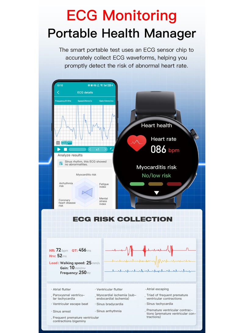 AL RAID F67Pro Smartwatch with Bluetooth Calling,  - ECG, Blood Oxygen, 150 Sports Modes, IP67 Waterproof, 7-Day Battery, Bluetooth 5.3 Waterproof Fitness Tracker for Men Women - Image 4