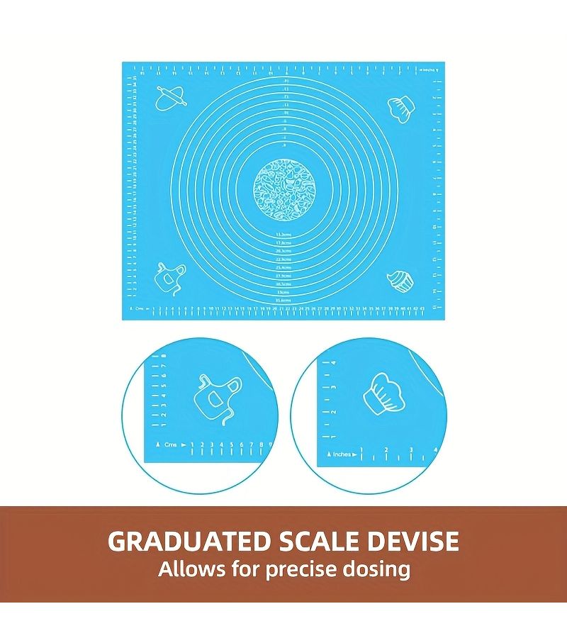 1 Non Stick Pink Baking Mat 19.69inch By 15.75inch With Scale Dimensions Reusable Food Grade EVA Dough Rolling Board For Kneading Bread And Pastries Kitchen Cooking Tool - Image 4