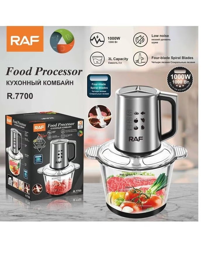 آر إيه أف كبة RAF R‑7700 – سعة 3 لتر – قوة 1000 وات – دورق زجاجي حراري مع يد