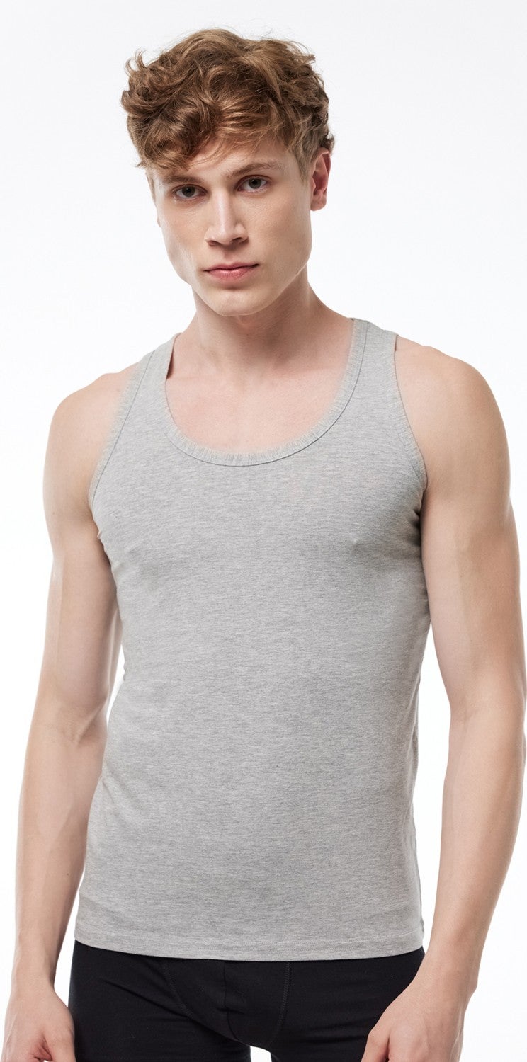 Malabadi Men's Gray 2-Piece Economic Package Undershirt 090  - Image 2