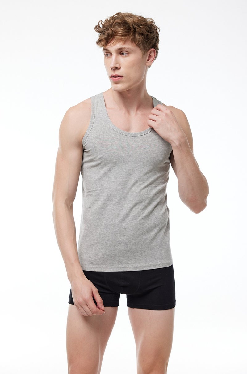 Malabadi Men's Gray 2-Piece Economic Package Undershirt 090  - Image 1