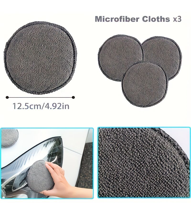 11 Pcs Car Cleaning Kit Microfiber Detailing Glove Tire Brush Scratch Removal Pad Sponge Interior Exterior Auto Maintenance Set PVC Bag - Image 2