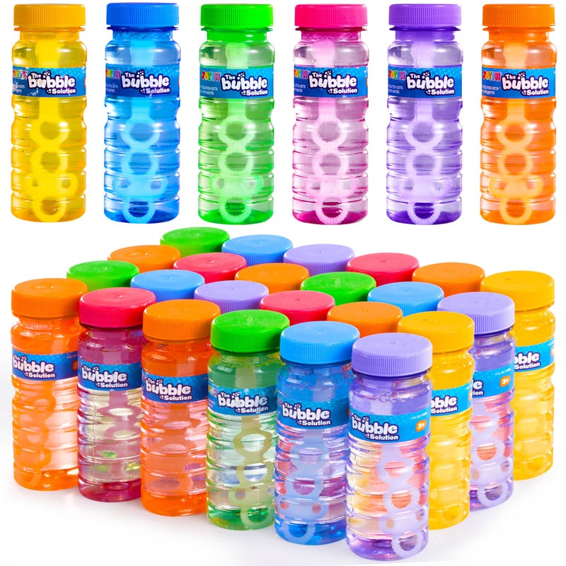 JOYIN 36 Pcs Bubble Bottles with Wand Assortment for Kids 4oz Blow Bubbles Solution Novelty Summer Toy Activity Party Favor Assorted Colors Set Party Favors Birthday - Image 2