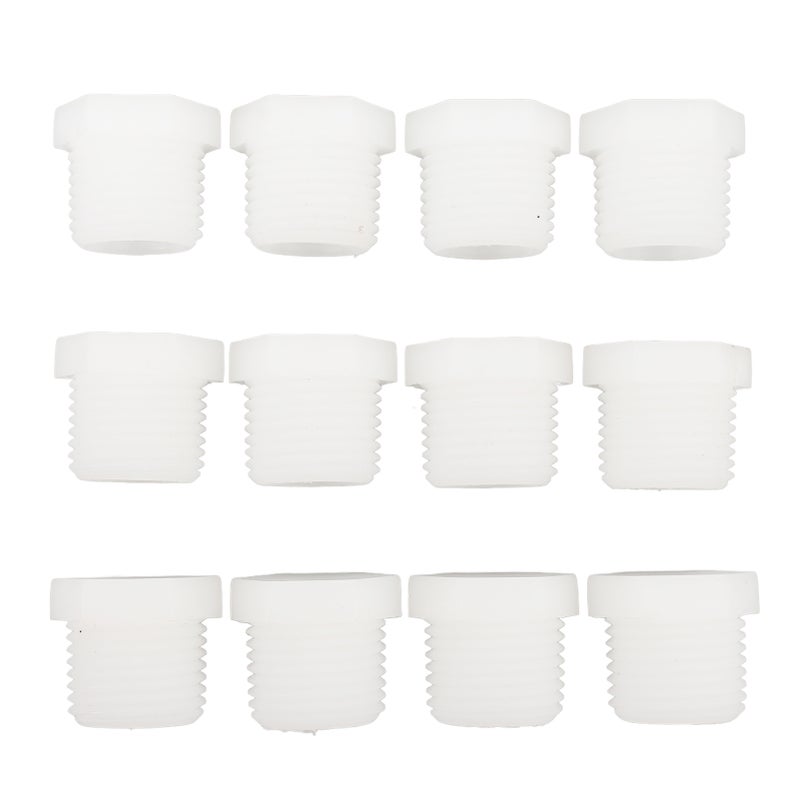 12PCS RV Water Heater Drain Plug Kit 1/2 Inch Camper White Plastic Drain Plug for Atwood Water Heaters - Image 1