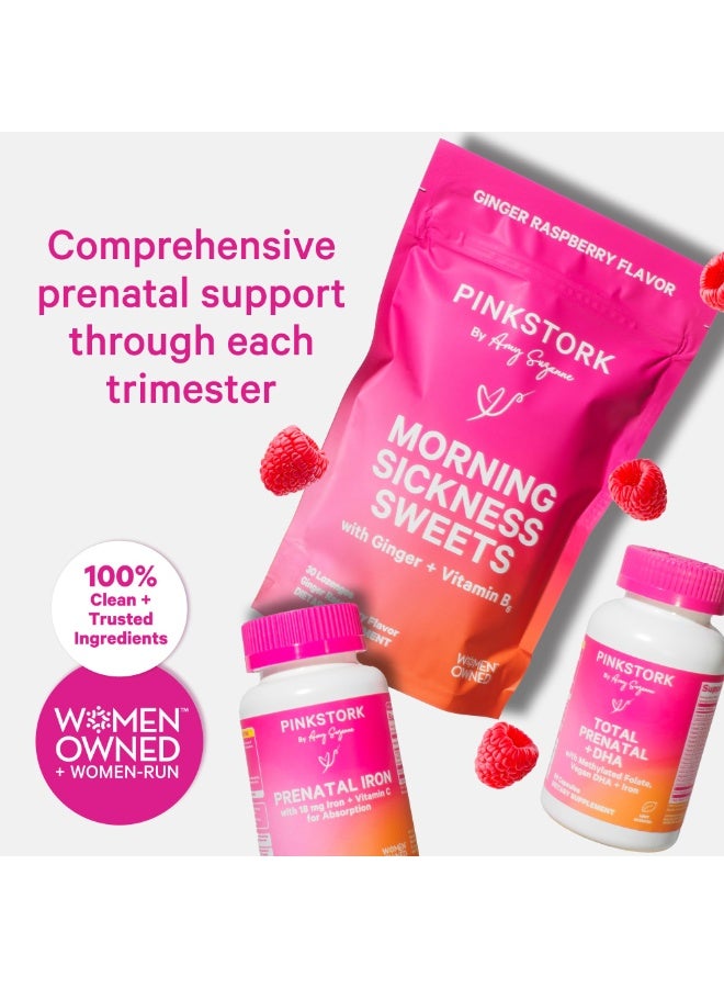 Pink Stork Morning Sickness Sweets, with Organic Ginger + Vitamin B6, 30 Organic Lozenges, Ginger Raspberry Flavor, Dietary Supplement - Image 5