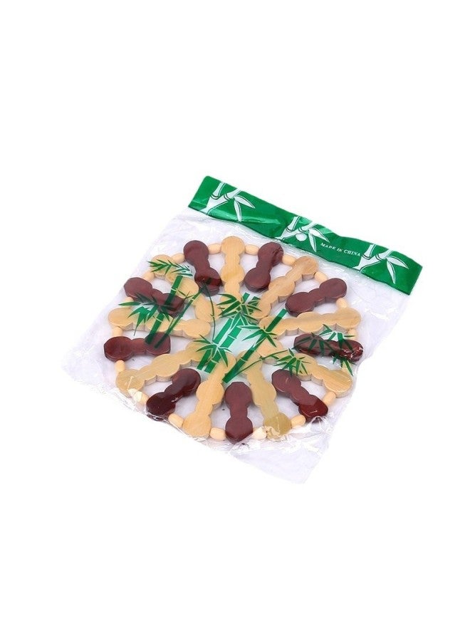 Anti-scalding Pad For Bag Bowl Mat Heat Insulation Mat Household Two-dollar Shop Mat Kitchen Dining Table Mat Bamboo Mat Pot Mat Coaster-Color:single Bag-Specifications:Round Bamboo Mat  - Image 5