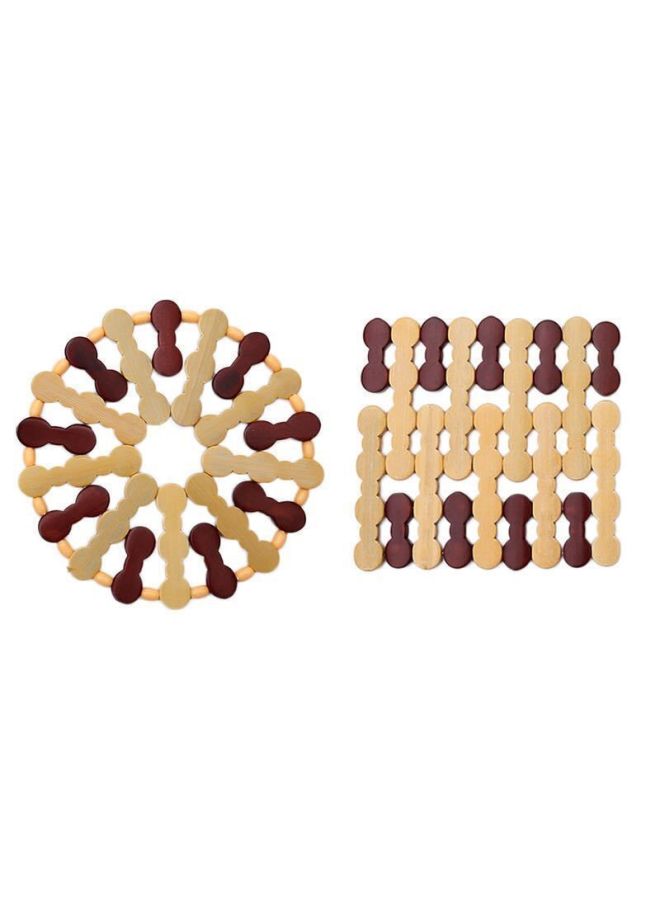 Anti-scalding Pad For Bag Bowl Mat Heat Insulation Mat Household Two-dollar Shop Mat Kitchen Dining Table Mat Bamboo Mat Pot Mat Coaster-Color:single Bag-Specifications:Round Bamboo Mat  - Image 1