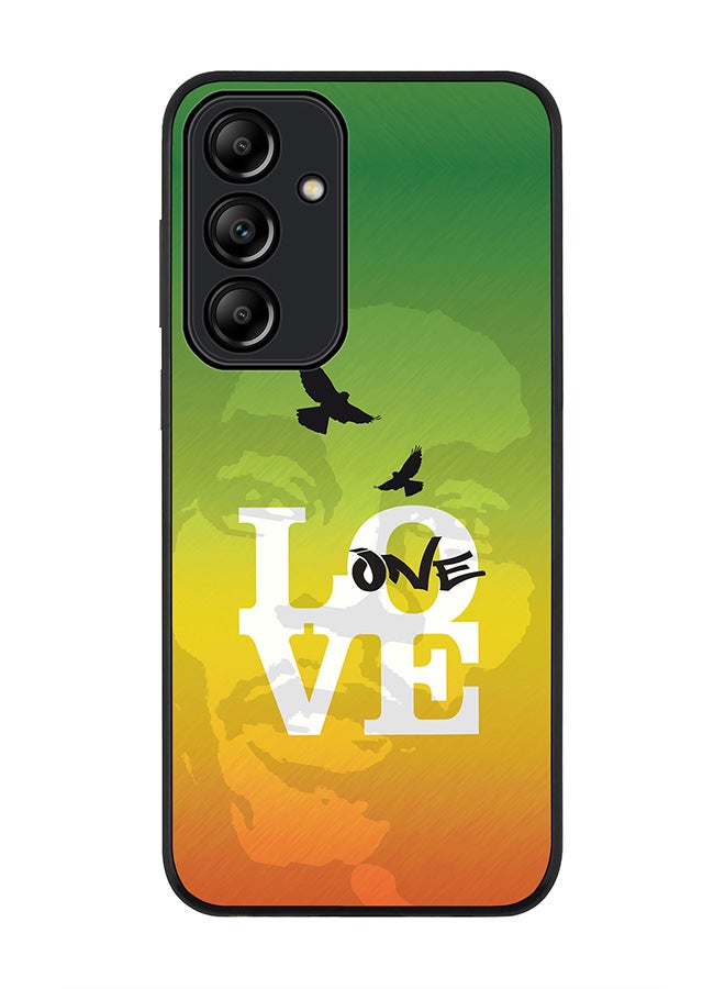 Stylizedd Rugged Black Edge Case for Samsung Galaxy A35, Slim fit Soft Case Flexible Rubber Edges Anti Drop TPU Gel Thin Cover -  One Love - Image 1