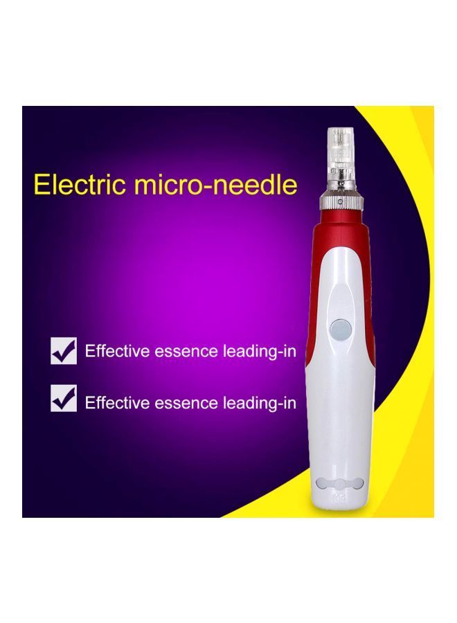 NIBEMINENT Electric Micro Needle Derma Pen Red/White/Silver 15centimeter - Image 4