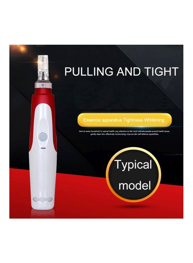 NIBEMINENT Electric Micro Needle Derma Pen Red/White/Silver 15centimeter - Image 3